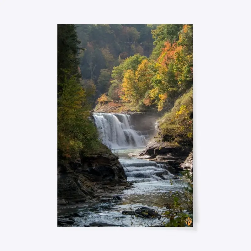 Lower Falls of Letchworth in Fall