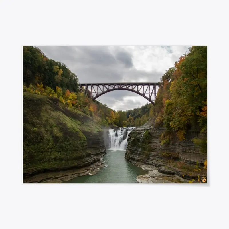 Letchworth Upper Falls in Fall 2020